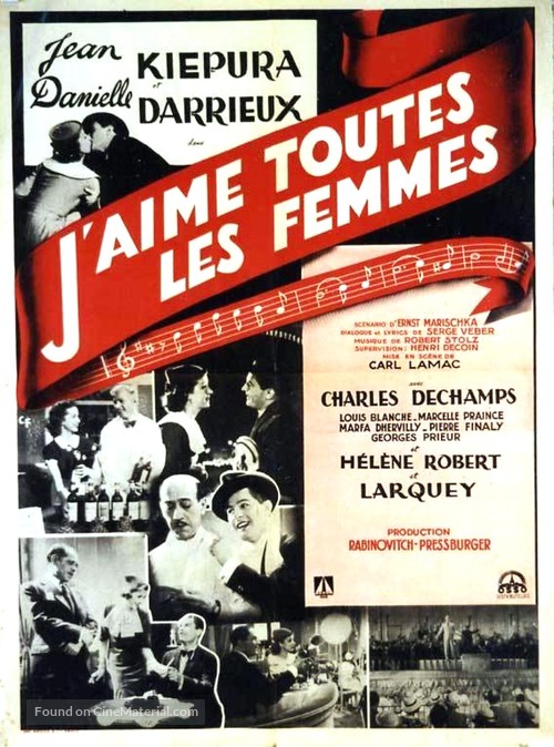 J&#039;aime toutes les femmes - French Movie Poster