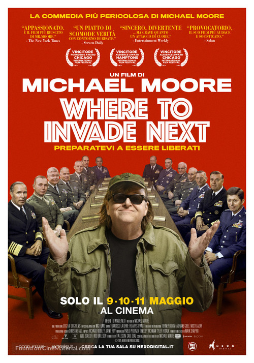 Where to Invade Next - Italian Movie Poster