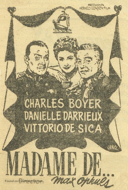 Madame de... - Spanish Movie Poster