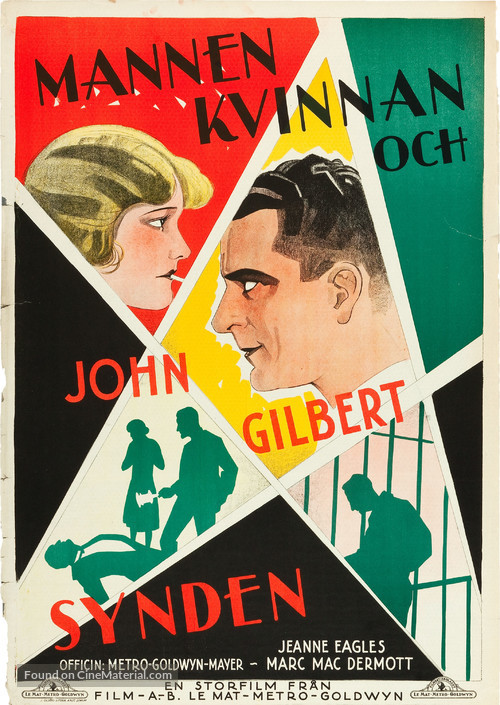 Man, Woman and Sin - Swedish Movie Poster