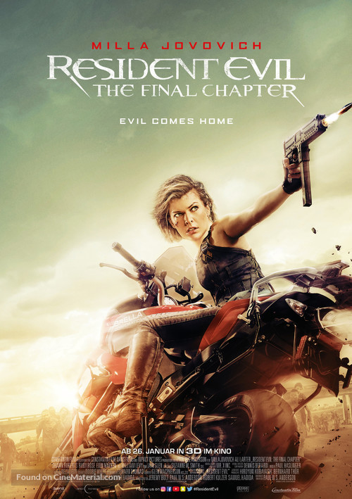 Resident Evil: The Final Chapter - German Movie Poster