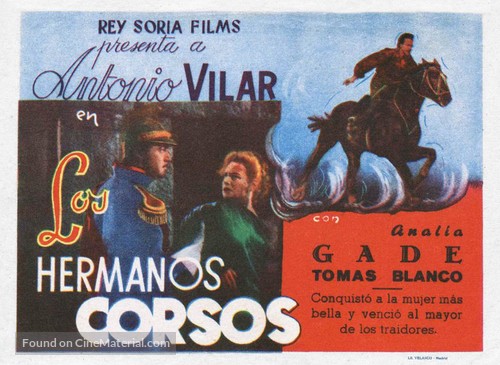 Los hermanos corsos - Spanish Movie Poster