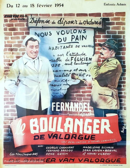 Le boulanger de Valorgue - Belgian Movie Poster