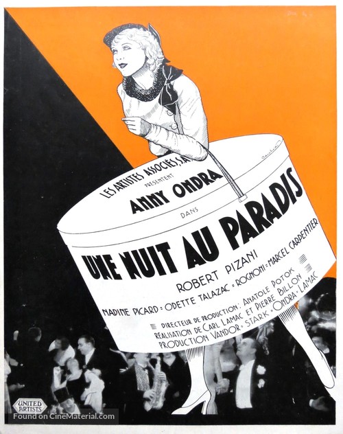 Une nuit au paradis - French Movie Poster