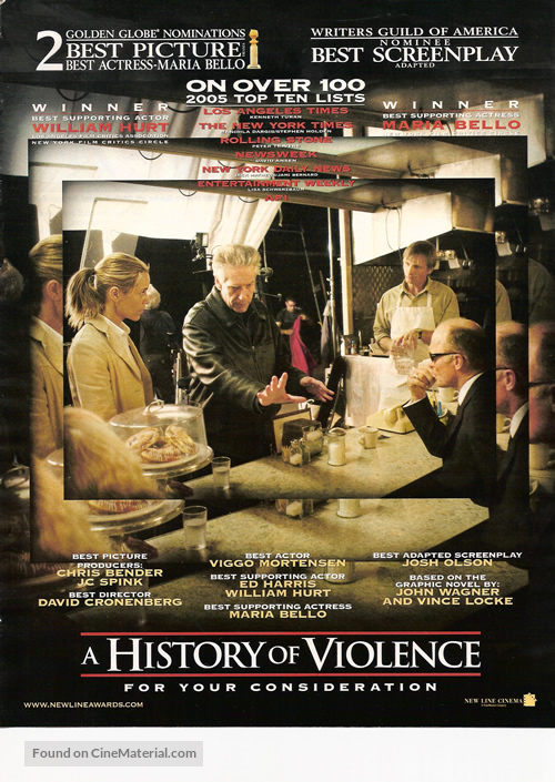 A History of Violence - For your consideration movie poster