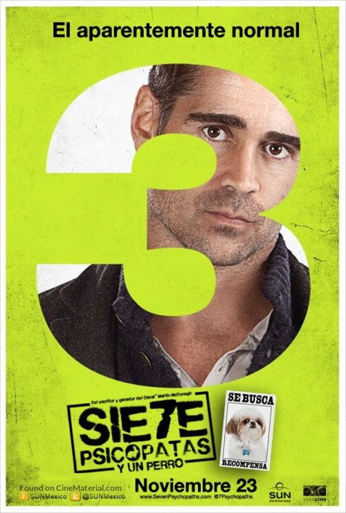 Seven Psychopaths - Mexican Movie Poster