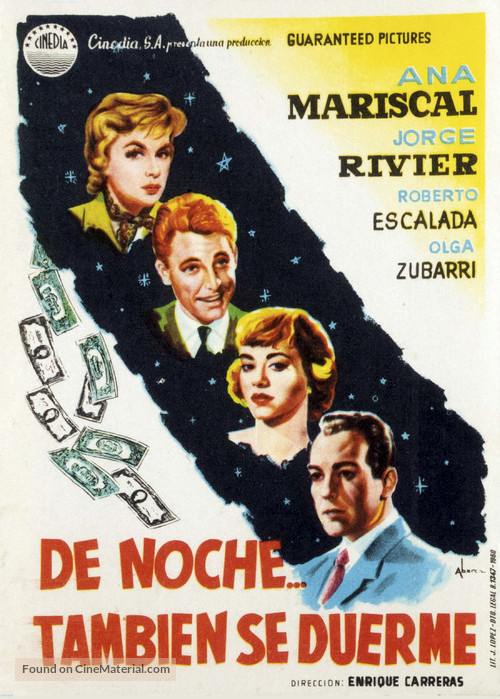 De noche tambi&eacute;n se duerme - Spanish Movie Poster