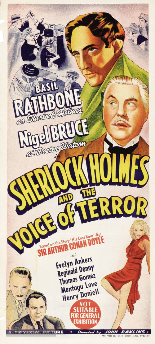 Sherlock Holmes and the Voice of Terror - Australian Movie Poster