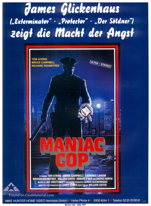 Maniac Cop - German Movie Poster