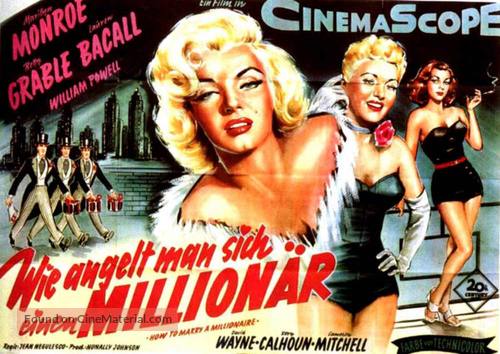 How to Marry a Millionaire - German Movie Poster