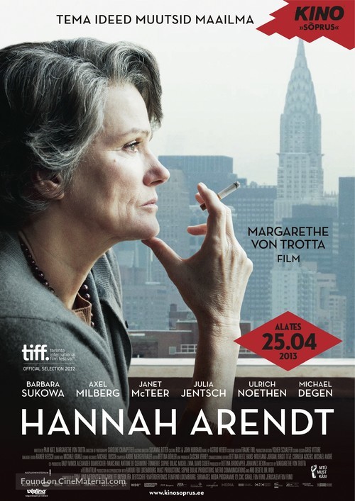 Hannah Arendt - Estonian Movie Poster