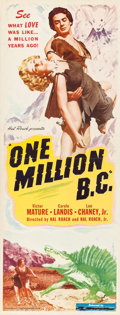One Million B.C. - Re-release movie poster