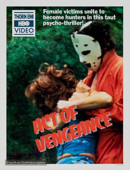 Act of Vengeance - Canadian Video release movie poster