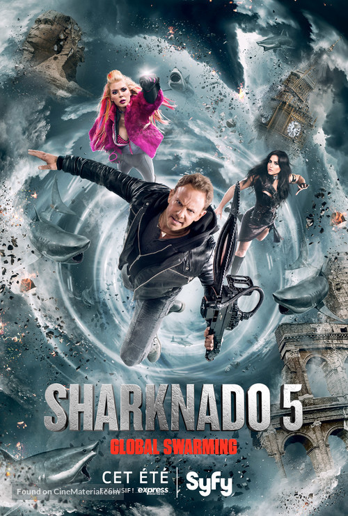 Sharknado 5: Global Swarming - French Movie Poster