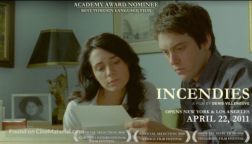 Incendies - For your consideration movie poster