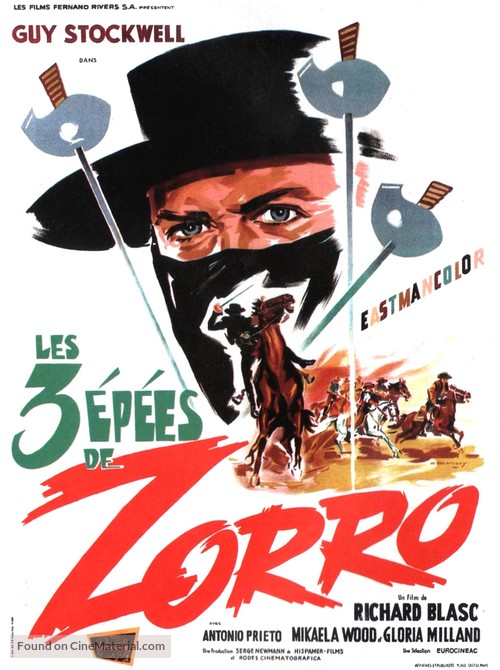 Le tre spade di Zorro - French Movie Poster