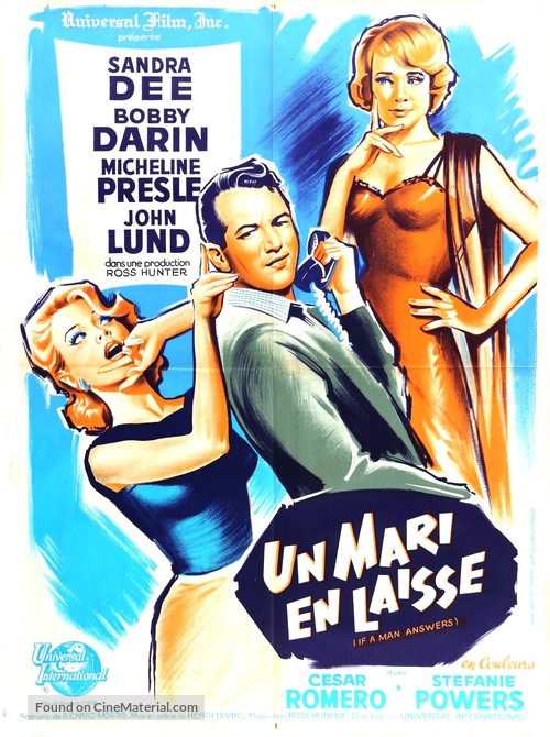 If a Man Answers - French Movie Poster