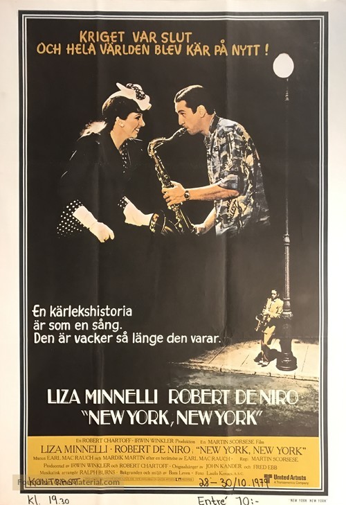 New York, New York - Swedish Movie Poster