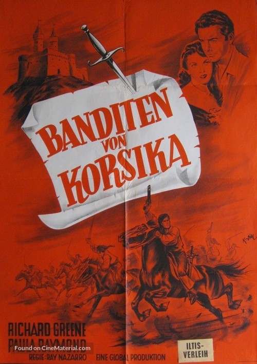 The Bandits of Corsica - German Movie Poster
