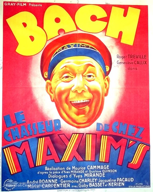 Le chasseur de chez Maxim&#039;s - French Movie Poster