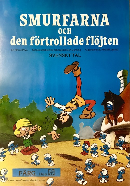 La fl&ucirc;te &agrave; six schtroumpfs - Swedish Movie Poster