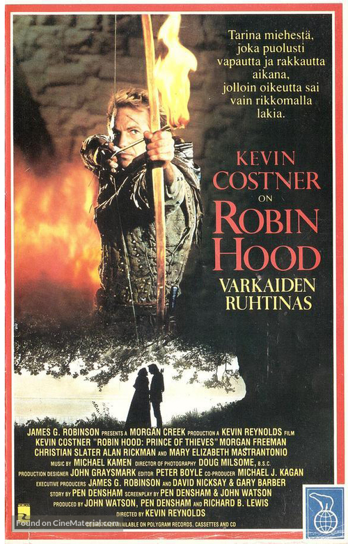 Robin Hood: Prince of Thieves - Finnish VHS movie cover