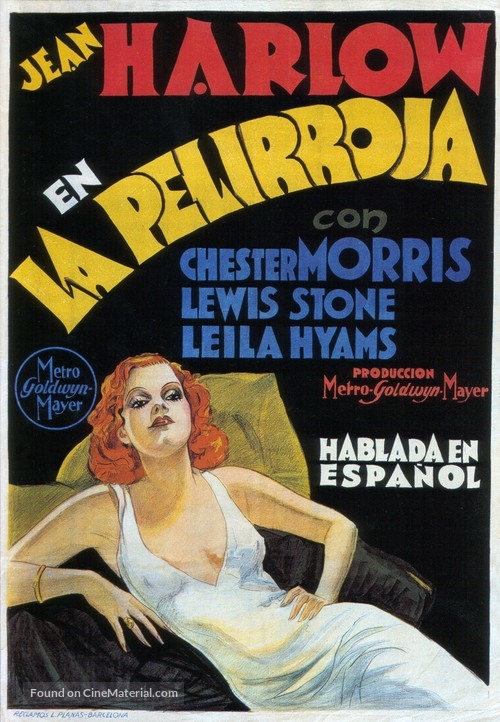 Red-Headed Woman - Spanish Movie Poster