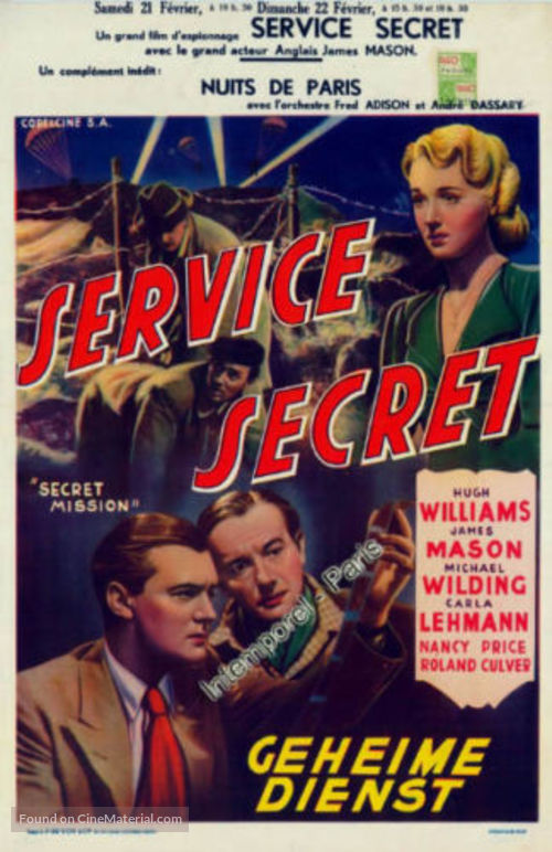 Secret Mission - Belgian Movie Poster