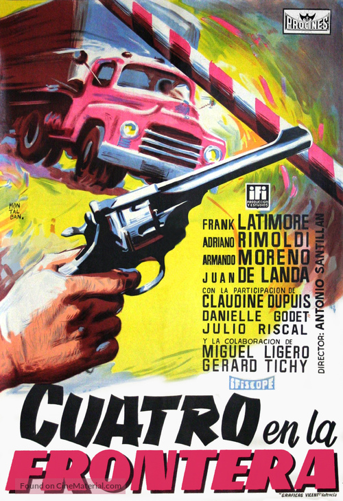 Cuatro en la frontera - Spanish Movie Poster