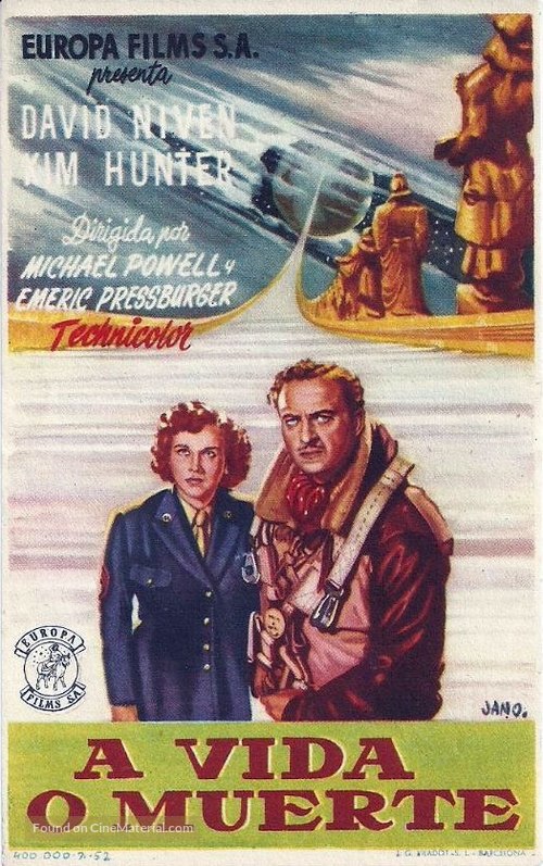 A Matter Of Life And Death 1946 Spanish Movie Poster