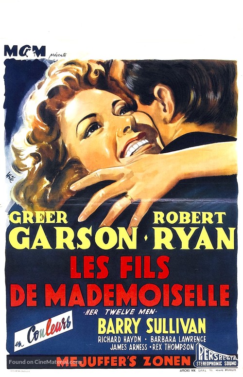 Her Twelve Men - Belgian Movie Poster