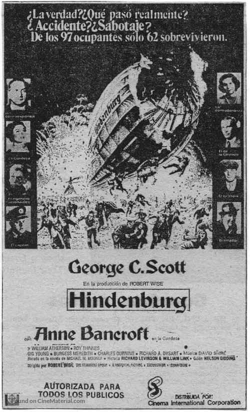 The Hindenburg - Spanish Movie Poster