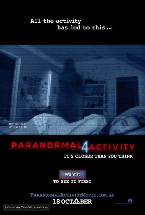 Paranormal Activity 4 - Australian Movie Poster