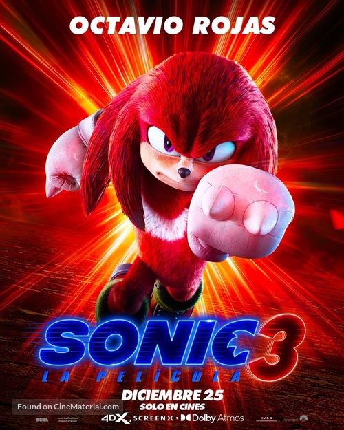 Sonic the Hedgehog 3 - Mexican Movie Poster