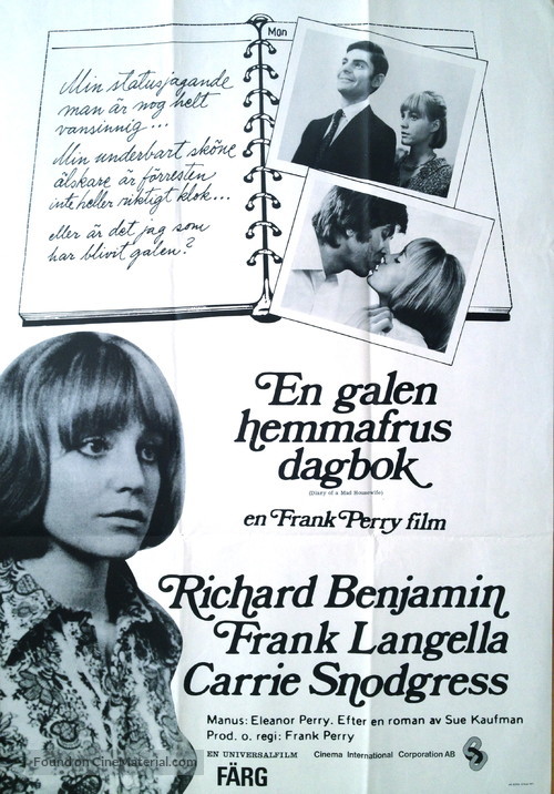Diary of a Mad Housewife - Swedish Movie Poster