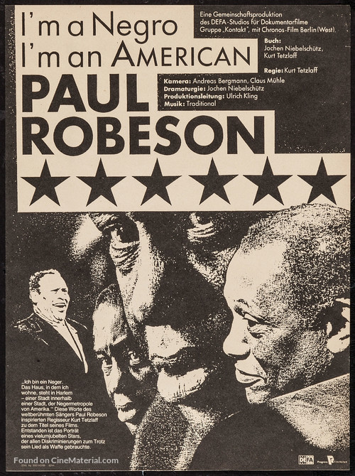 I&#039;m a Negro I&#039;m an American - German Movie Poster