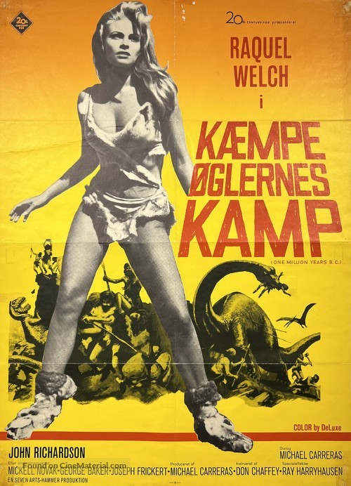 One Million Years B.C. - Danish Movie Poster