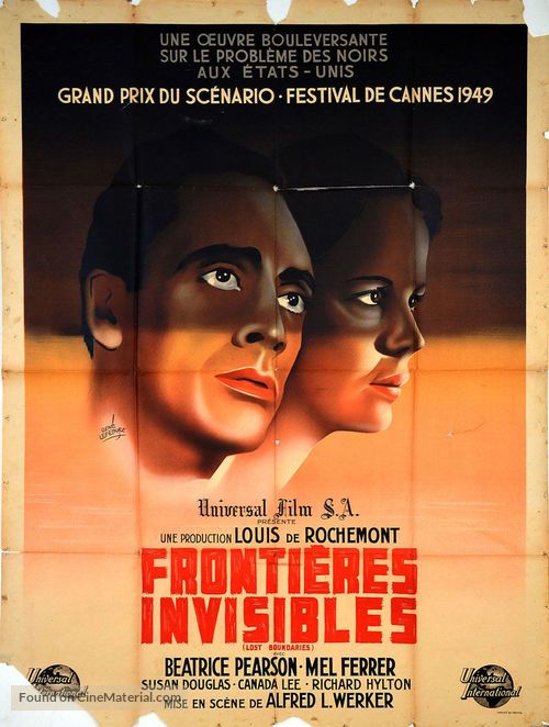 Lost Boundaries - French Movie Poster