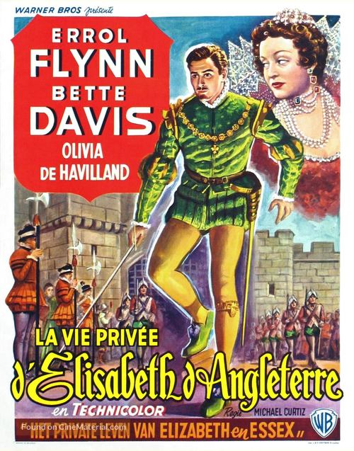 The Private Lives of Elizabeth and Essex - Belgian Movie Poster