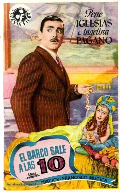 El barco sale a las diez - Spanish Movie Poster