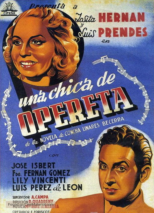 Una chica de opereta - Spanish Movie Poster