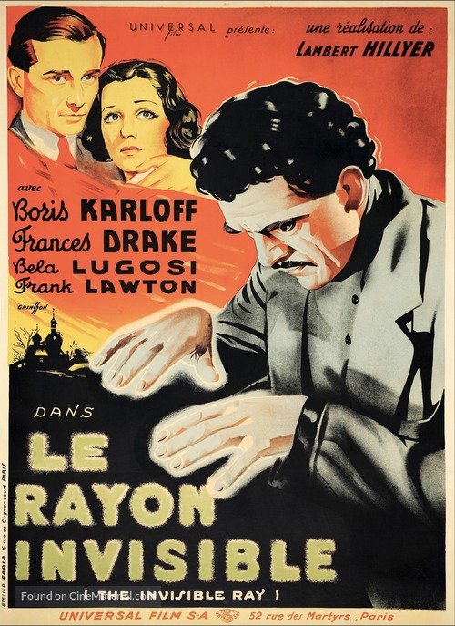 The Invisible Ray - French Movie Poster
