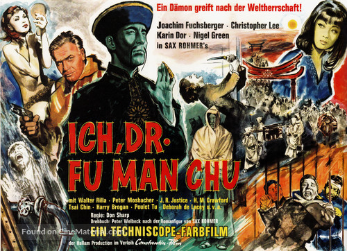 The Face of Fu Manchu - German Movie Poster