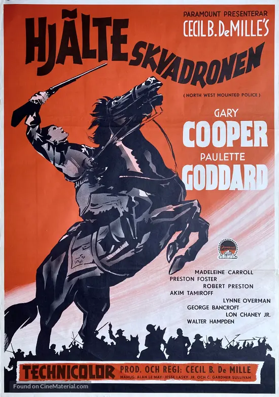 North West Mounted Police - Swedish Movie Poster