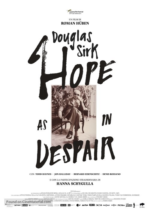 Douglas Sirk - Hope as in Despair - Swiss Movie Poster