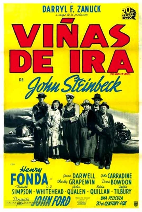 The Grapes of Wrath - Spanish Movie Poster