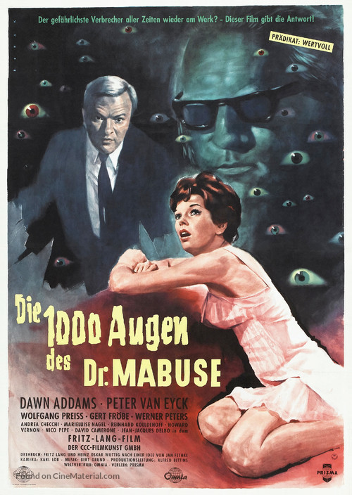 Die 1000 Augen des Dr. Mabuse - German Theatrical movie poster