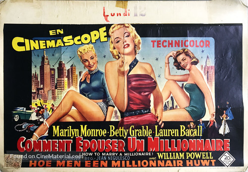 How to Marry a Millionaire - Belgian Movie Poster