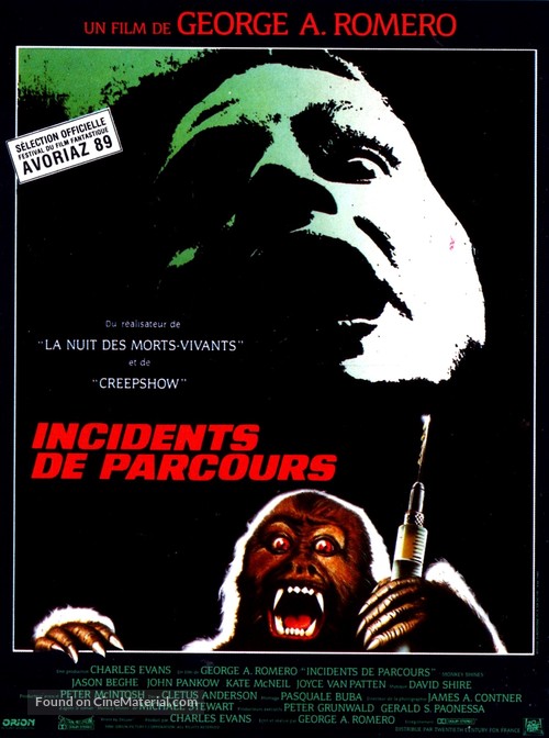 Monkey Shines - French Movie Poster