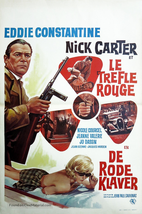 Nick Carter et le tr&egrave;fle rouge - Belgian Movie Poster